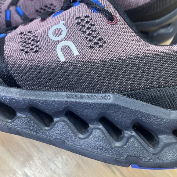 On Cloudsurfer Black Cobalt Running Trail Shoes Sneakers Women's Size 9.5 - Picture 8 of 12